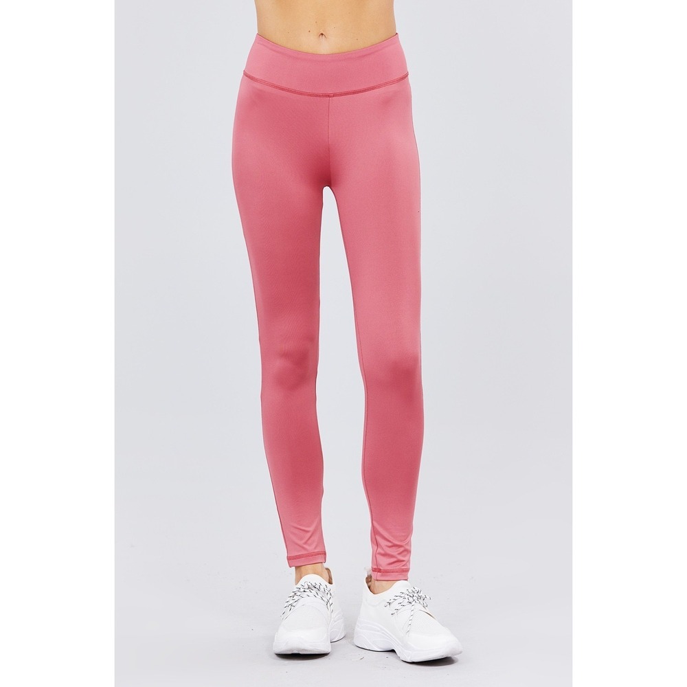 Active Basic USA Workout Ankle Length Pants Gym Yoga Pink Medium